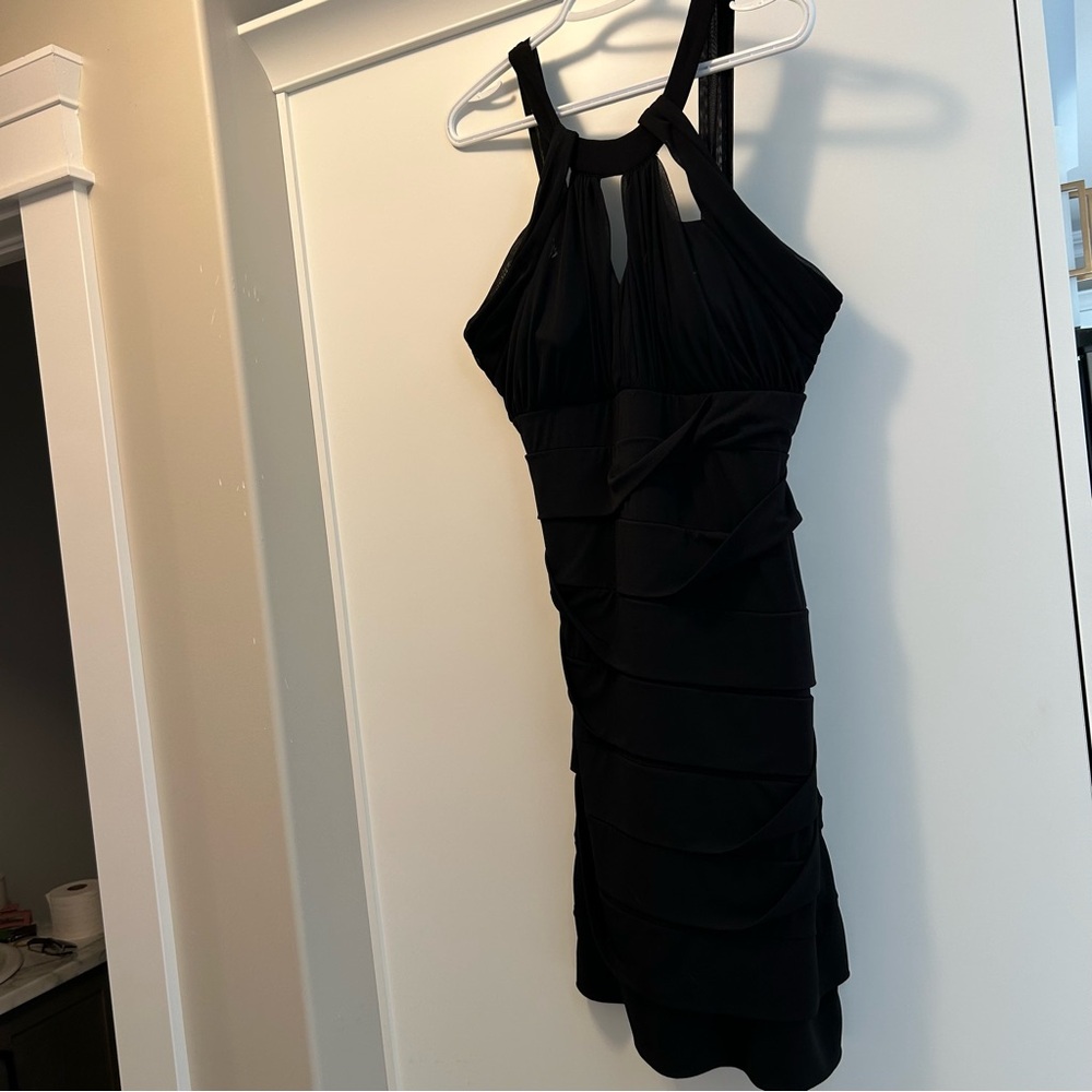 Le Chateau Black Halter Mini Dress
